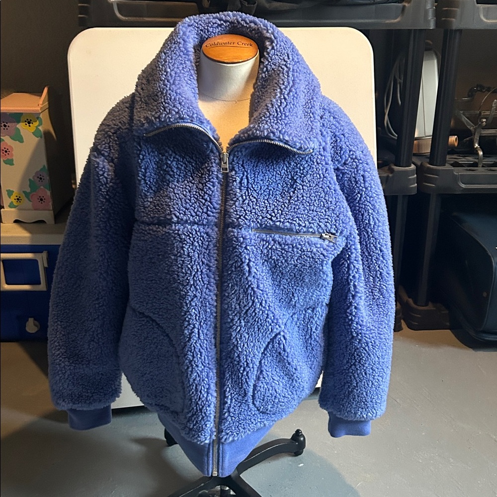 Wilfred free Blue Sherpa Zip-Up Jacket
